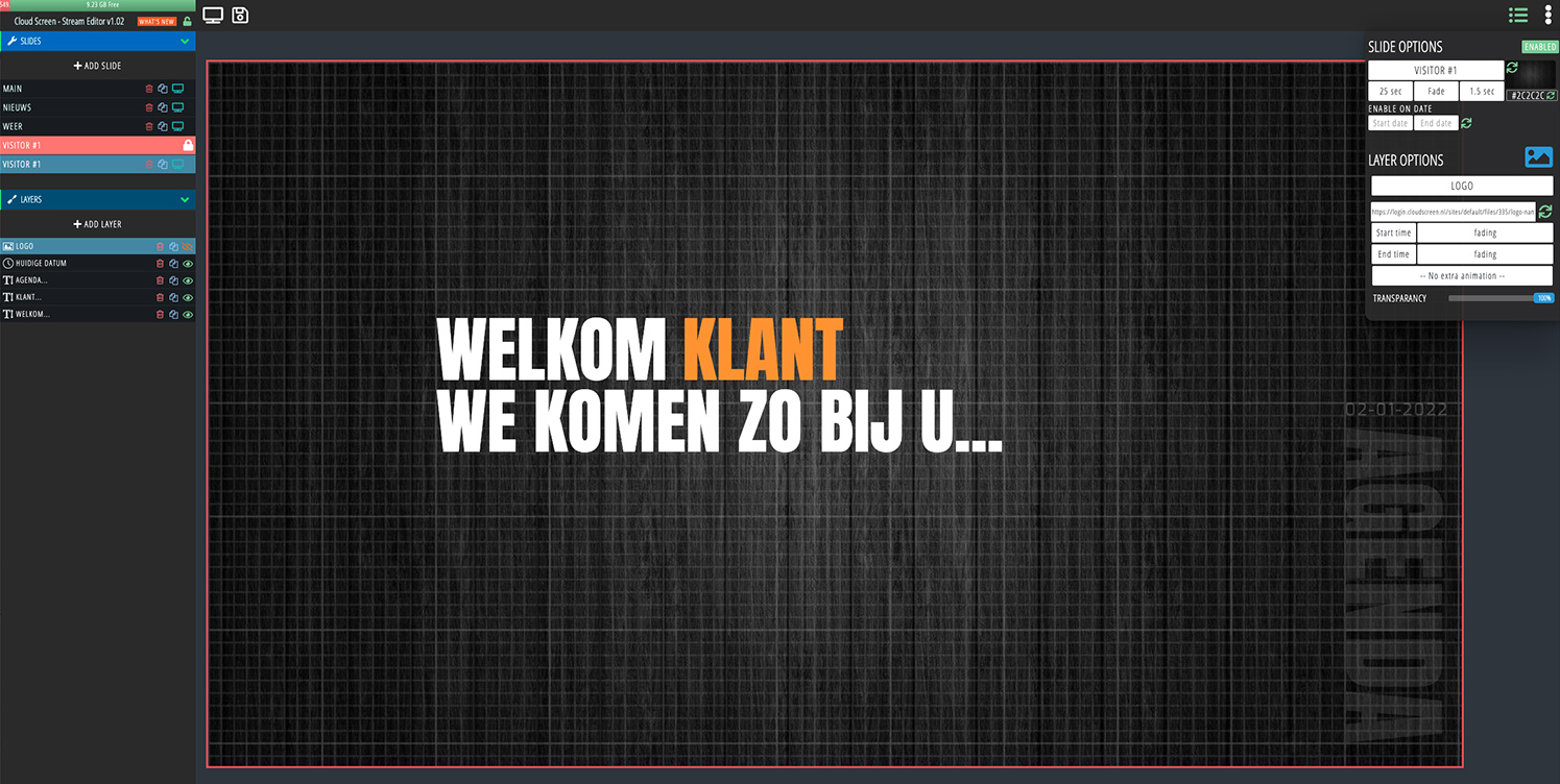 Cloud Screen Editor - Cloudscreen.nl